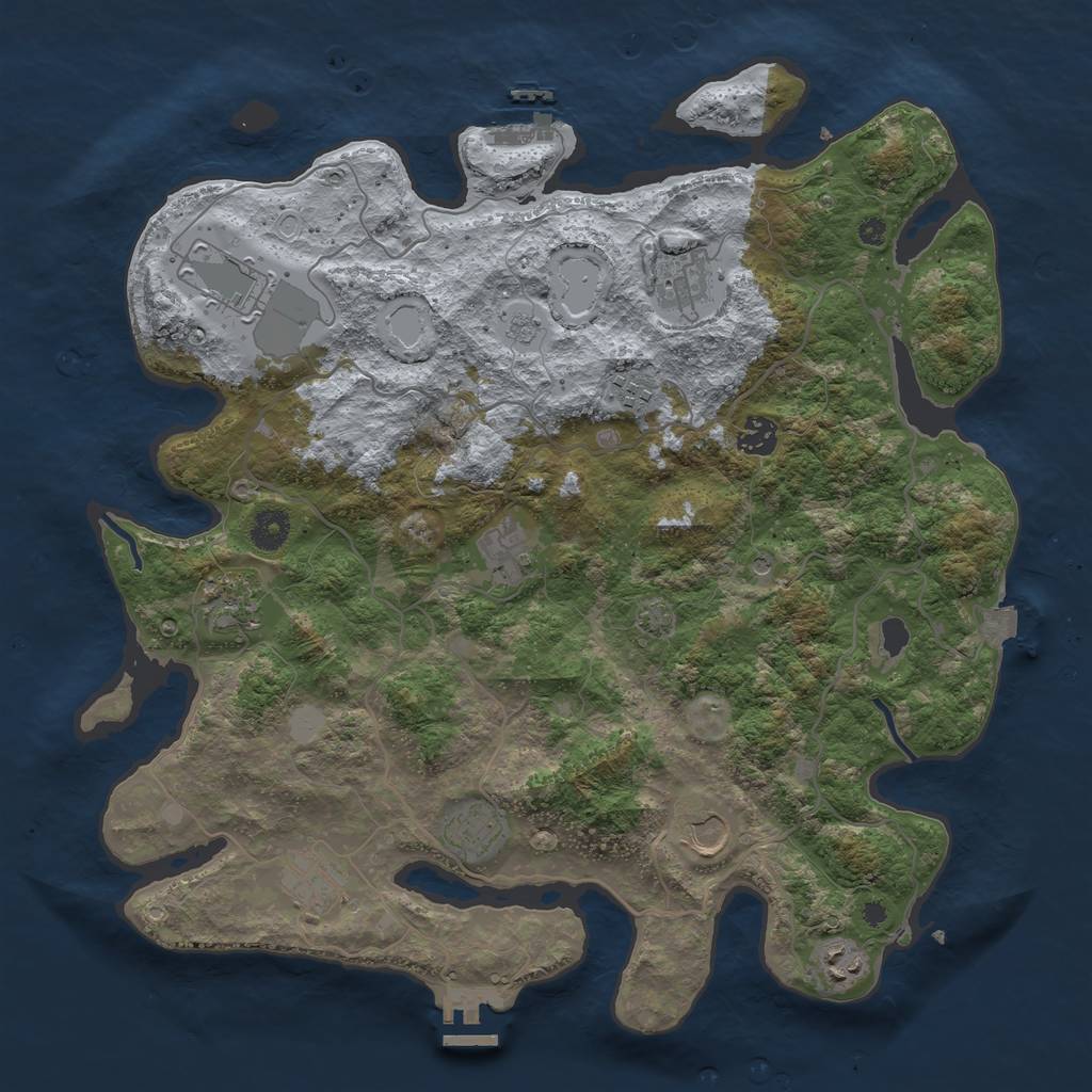 Rust Map: Procedural Map, Size: 4000, Seed: 1268550563, 18 Monuments