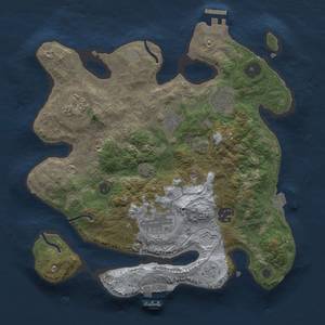 Thumbnail Rust Map: Procedural Map, Size: 3000, Seed: 1155199886, 13 Monuments