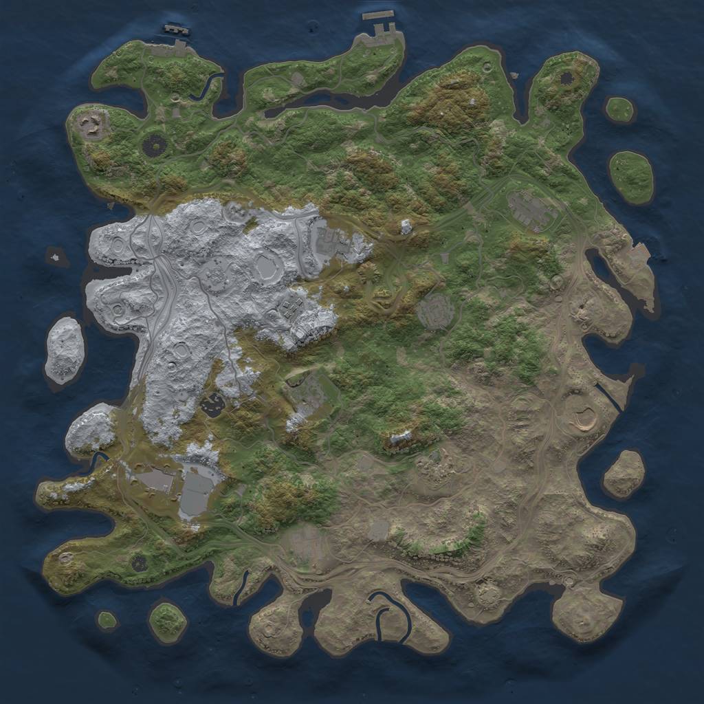 Rust Map: Procedural Map, Size: 4500, Seed: 2600, 19 Monuments