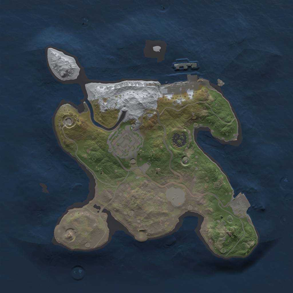 Rust Map: Procedural Map, Size: 2000, Seed: 55919418, 5 Monuments