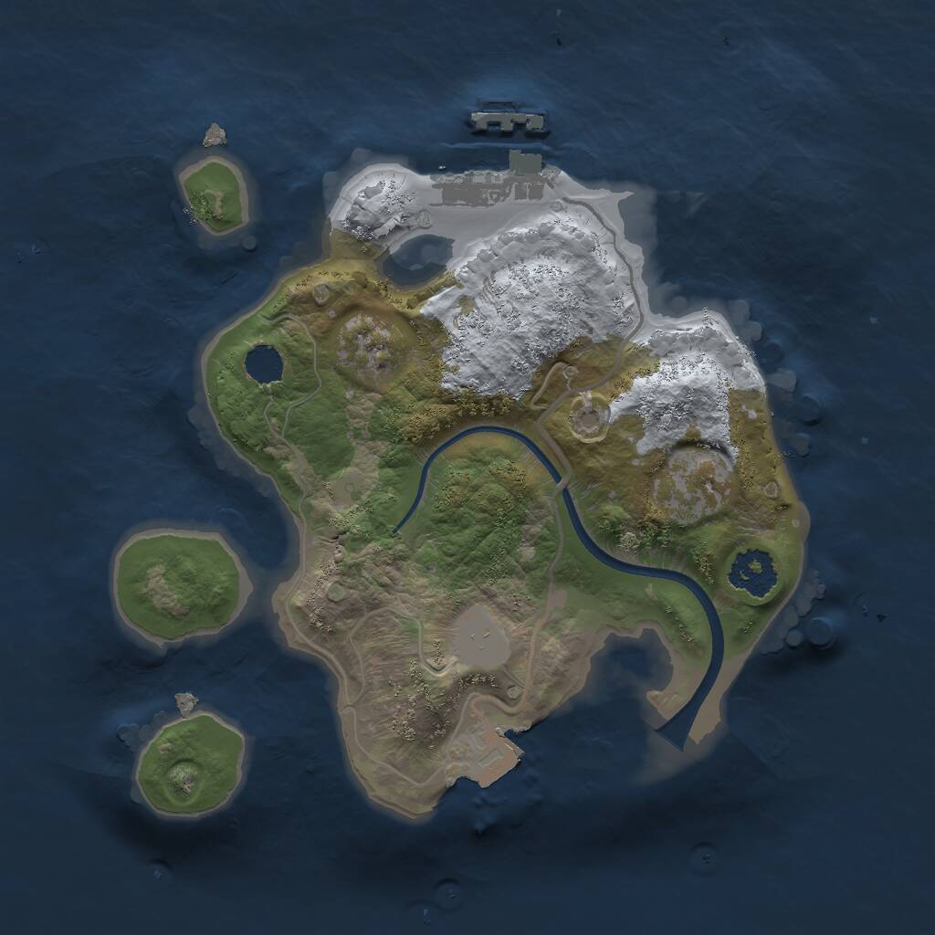 Rust Map: Procedural Map, Size: 2000, Seed: 1558711060, 2 Monuments