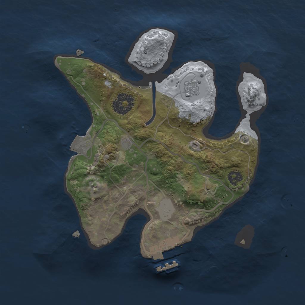 Rust Map: Procedural Map, Size: 2121, Seed: 777, 5 Monuments