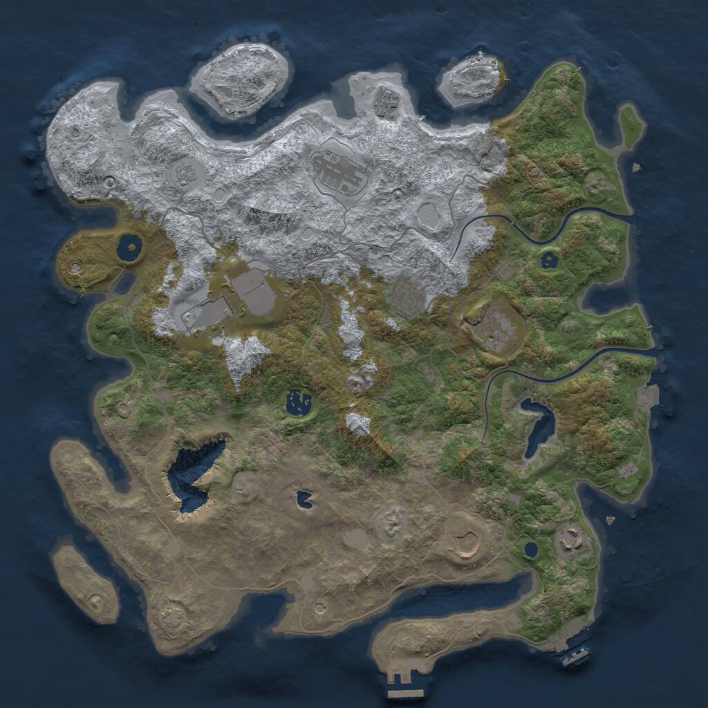 Rust Map: Procedural Map, Size: 4000, Seed: 57179994, 14 Monuments