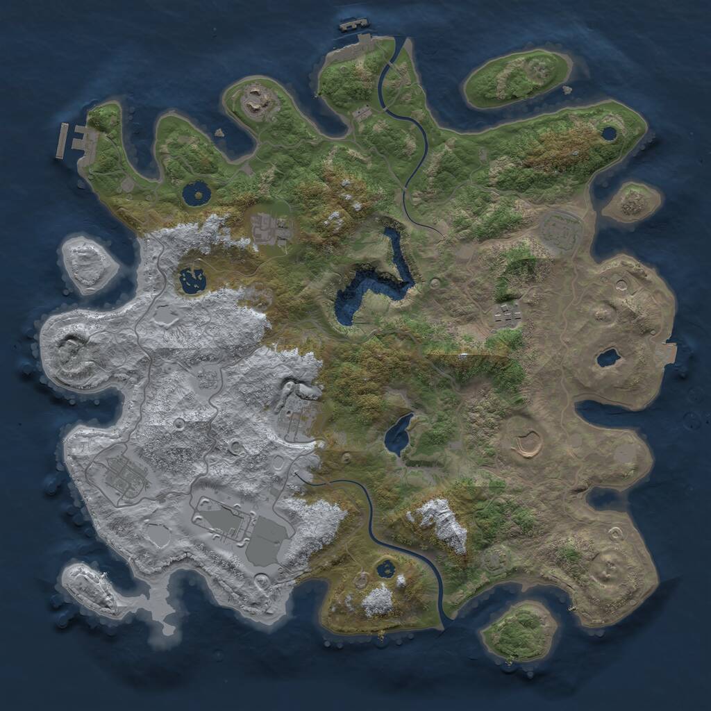 Rust Map: Procedural Map, Size: 4000, Seed: 197488721, 15 Monuments