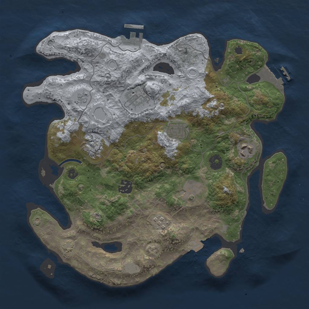 Rust Map: Procedural Map, Size: 3200, Seed: 1471039257, 14 Monuments