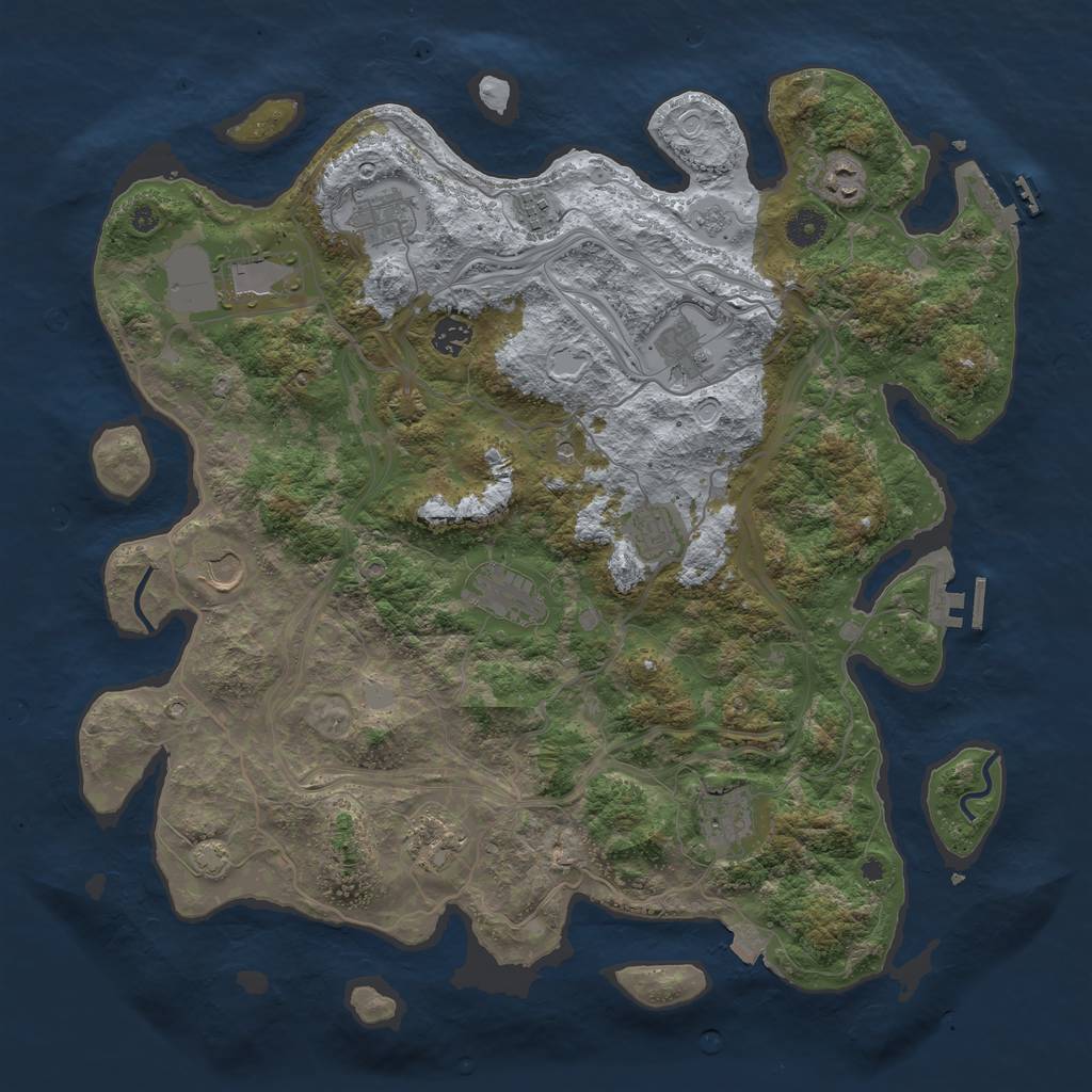 Rust Map: Procedural Map, Size: 4250, Seed: 290288626, 19 Monuments