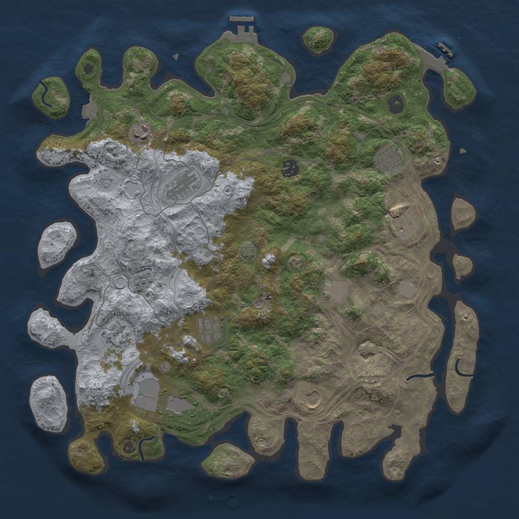 Rust Map: Procedural Map, Size: 4350, Seed: 22082024, 19 Monuments