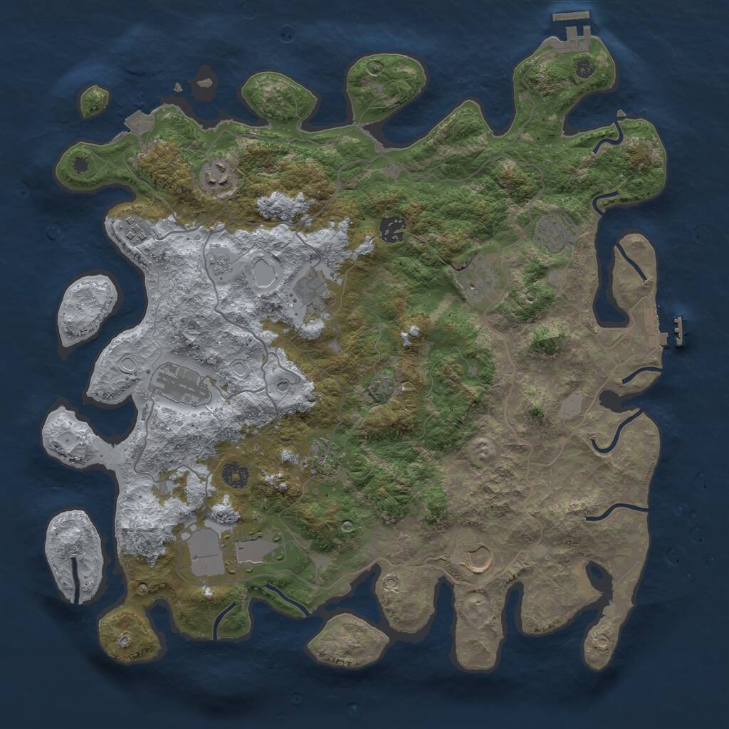 Rust Map: Procedural Map, Size: 4000, Seed: 22082024, 16 Monuments