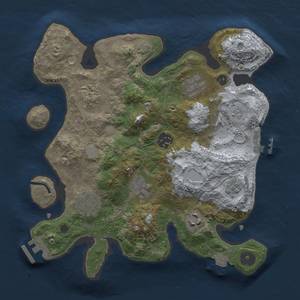 Thumbnail Rust Map: Procedural Map, Size: 3000, Seed: 1095697927, 14 Monuments