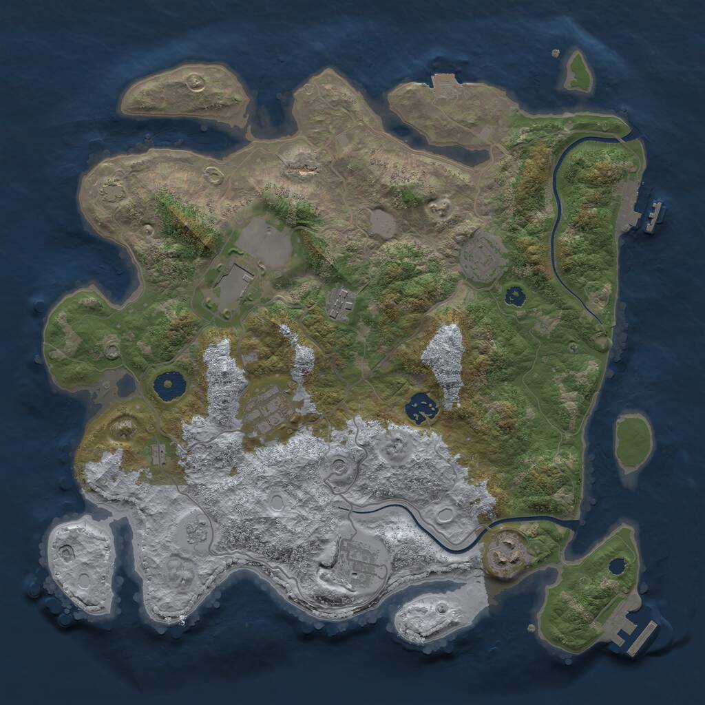 Rust Map: Procedural Map, Size: 3500, Seed: 2022902483, 13 Monuments