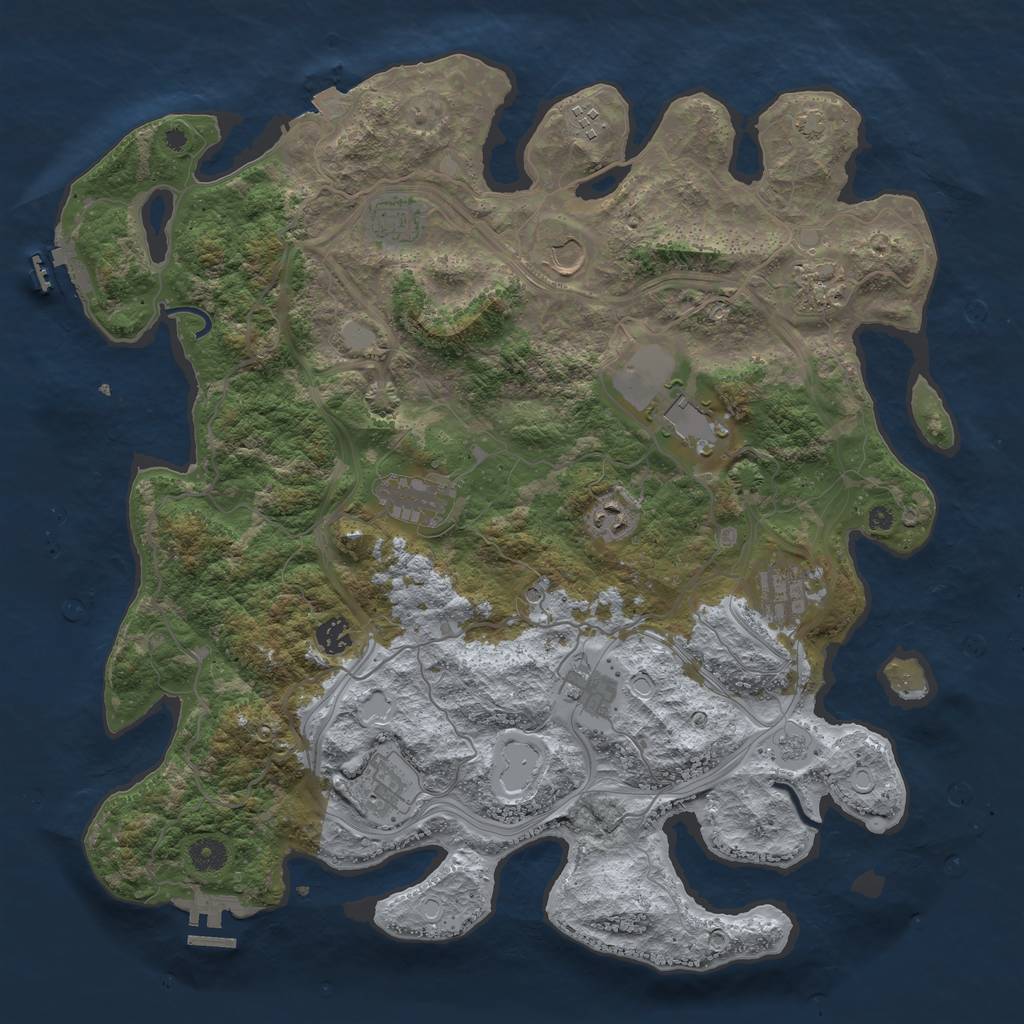 Rust Map: Procedural Map, Size: 4250, Seed: 369828586, 19 Monuments