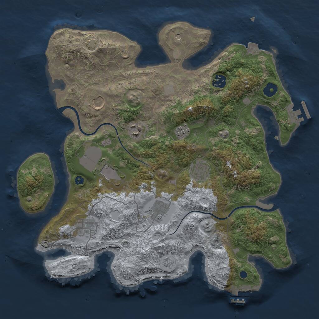 Rust Map: Procedural Map, Size: 3500, Seed: 1429831755, 14 Monuments