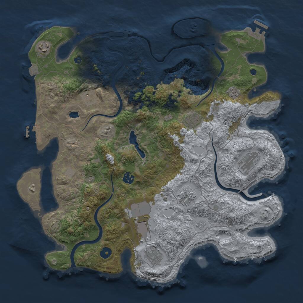 Rust Map: Procedural Map, Size: 4000, Seed: 1016268634, 15 Monuments