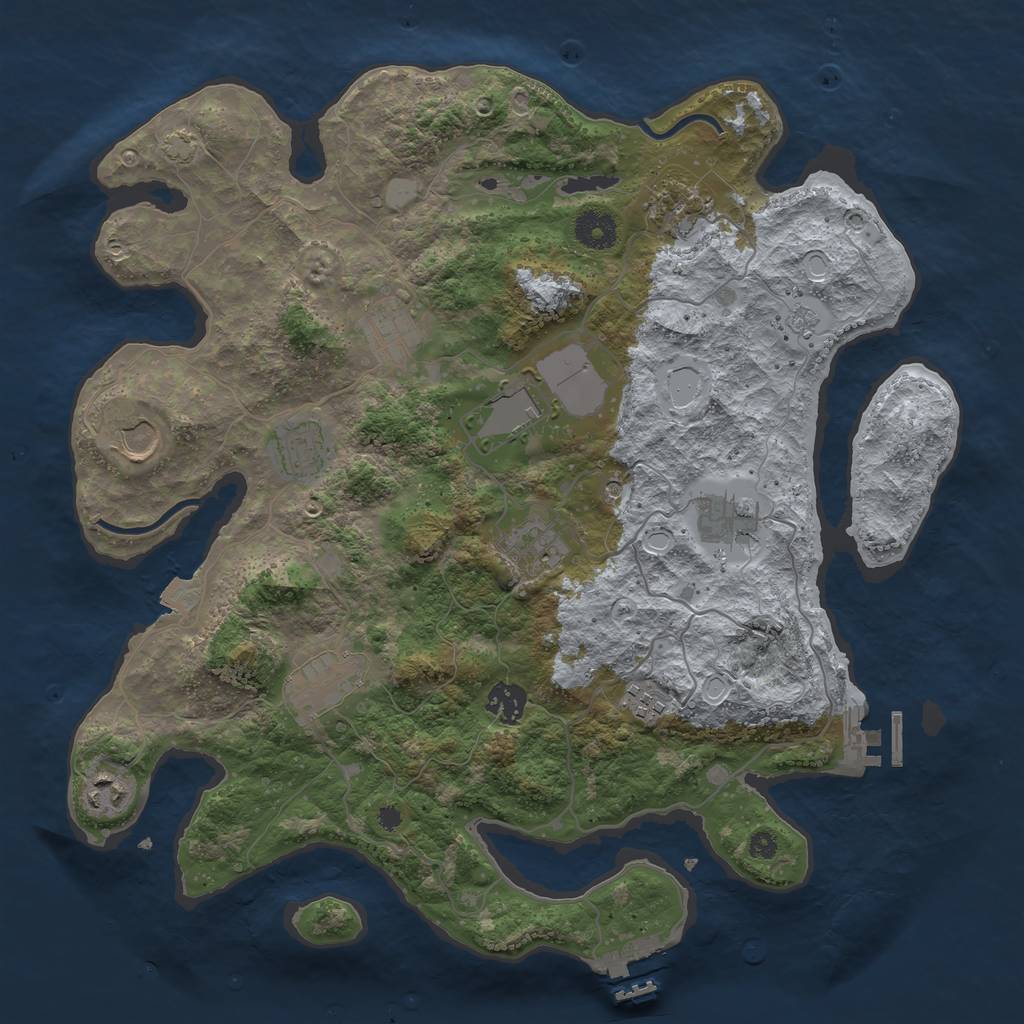 Rust Map: Procedural Map, Size: 3750, Seed: 657443806, 19 Monuments