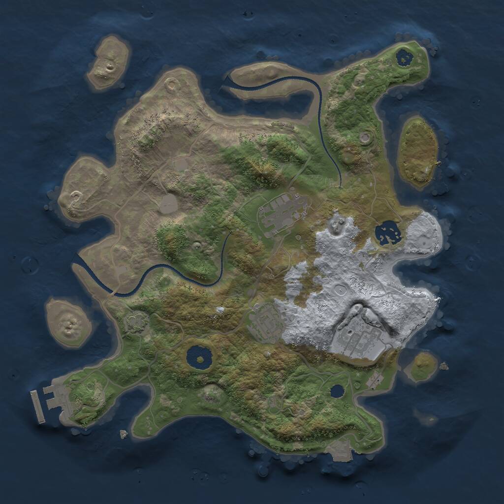 Rust Map: Procedural Map, Size: 3000, Seed: 7940, 7 Monuments