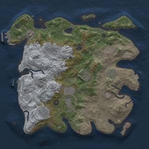 Thumbnail Rust Map: Procedural Map, Size: 3500, Seed: 919001187, 18 Monuments