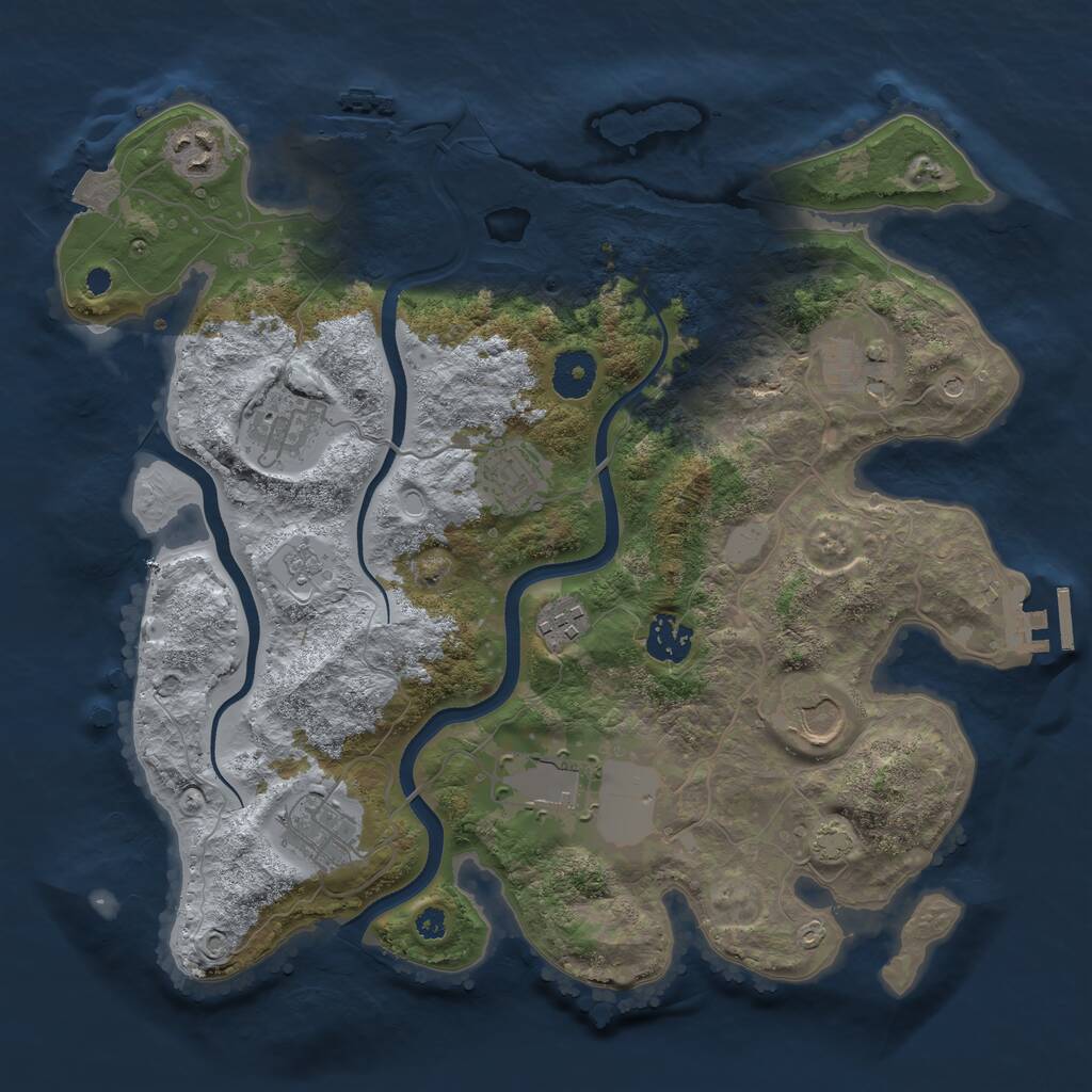 Rust Map: Procedural Map, Size: 3500, Seed: 919001187, 15 Monuments