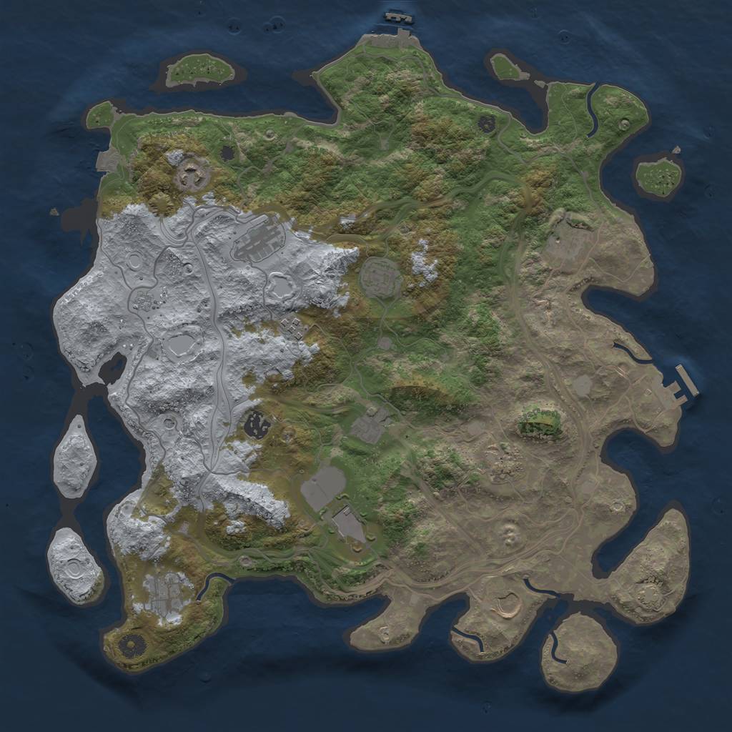 Rust Map: Procedural Map, Size: 4250, Seed: 1938565717, 19 Monuments