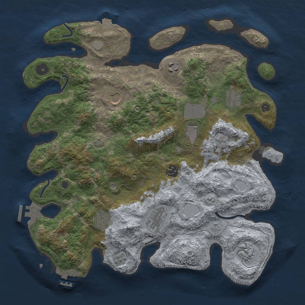 Rust Map: Procedural Map, Size: 3750, Seed: 647911, 17 Monuments