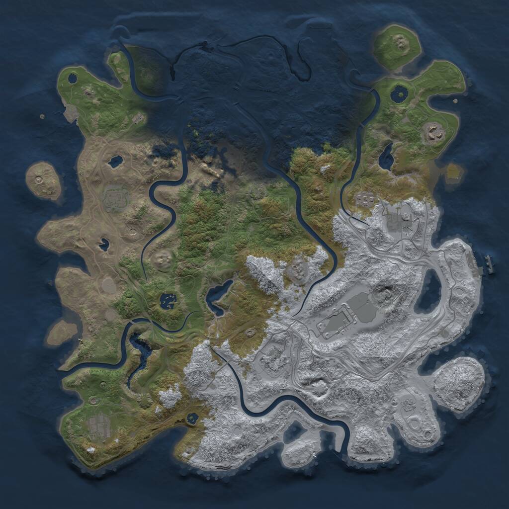 Rust Map: Procedural Map, Size: 4500, Seed: 456788, 15 Monuments