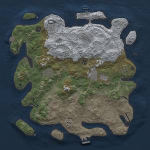 Thumbnail Rust Map: Procedural Map, Size: 4000, Seed: 132347, 18 Monuments