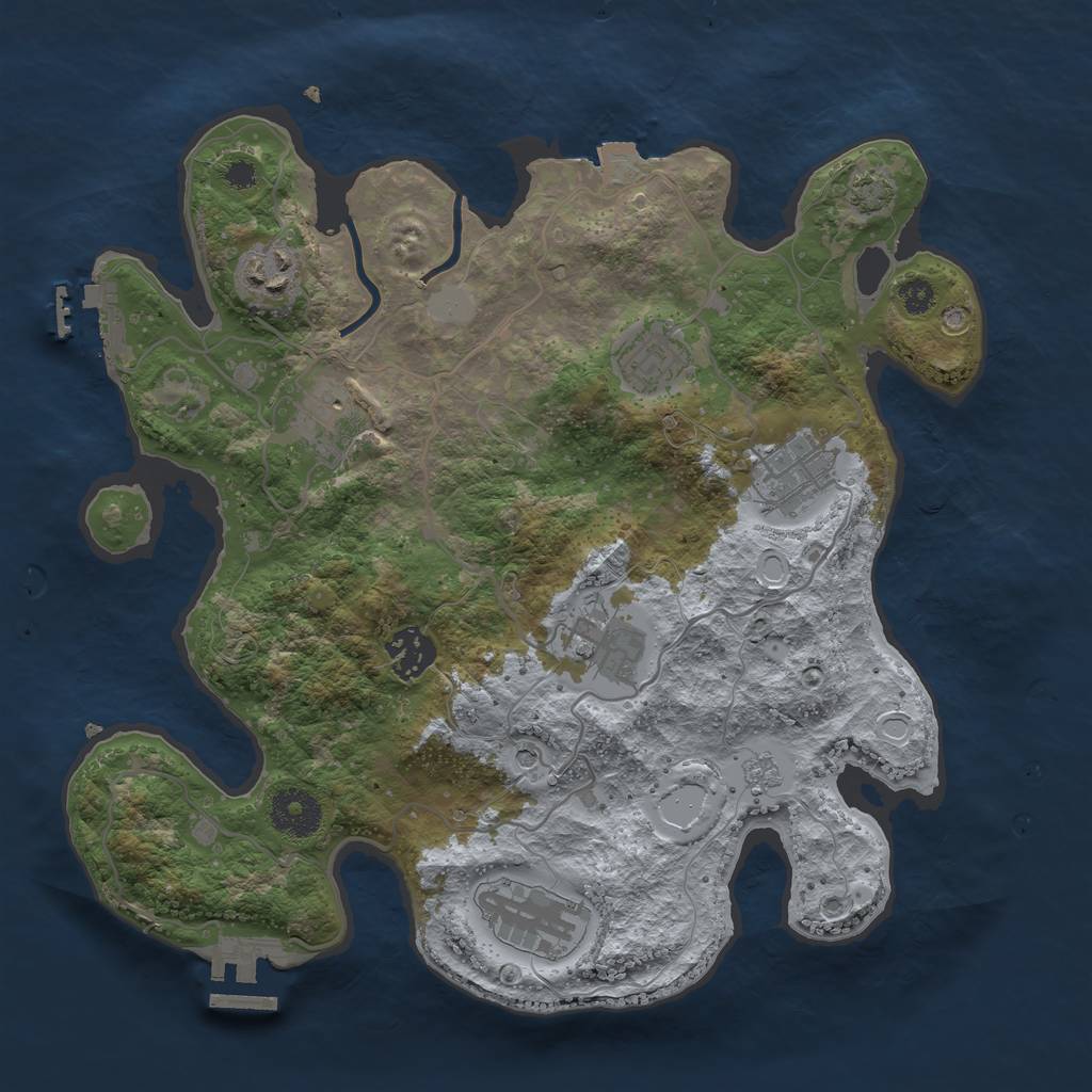 Rust Map: Procedural Map, Size: 3250, Seed: 48965, 15 Monuments