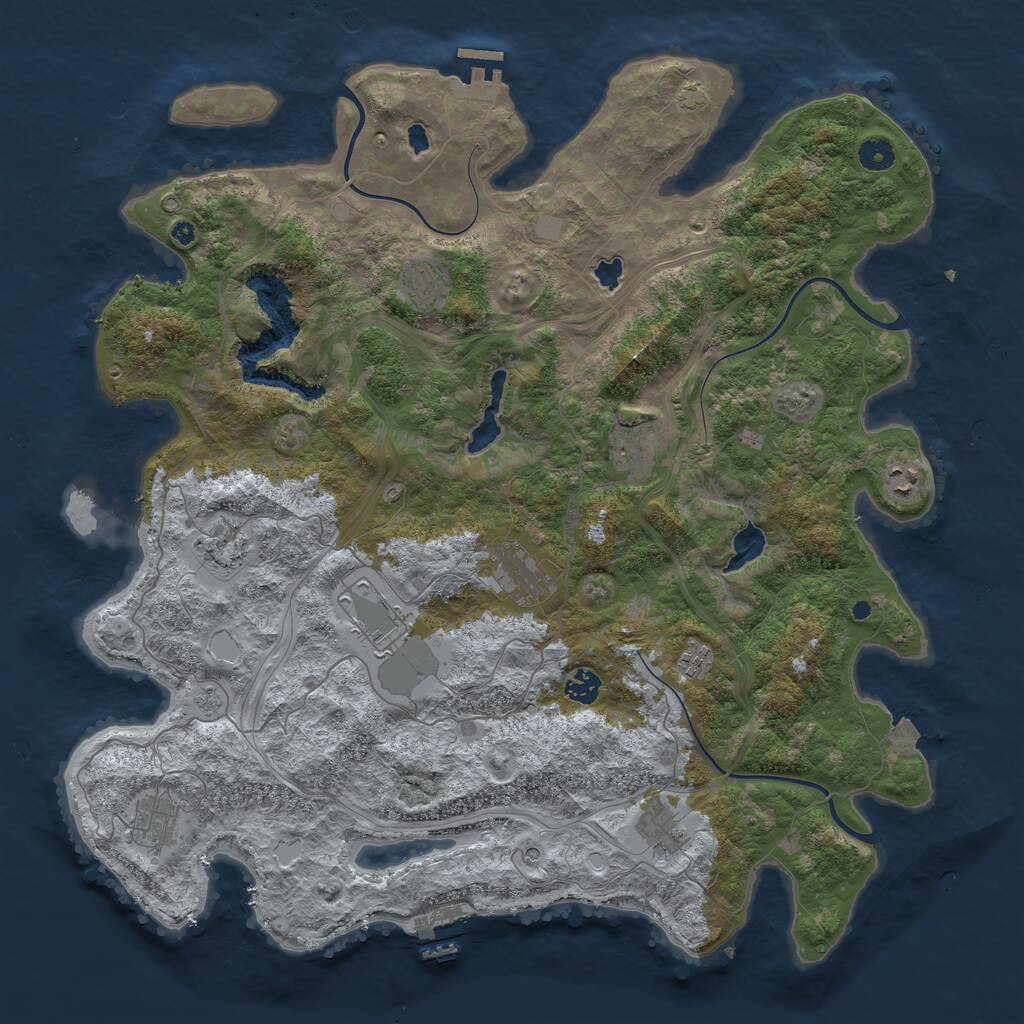 Rust Map: Procedural Map, Size: 4500, Seed: 919351599, 16 Monuments