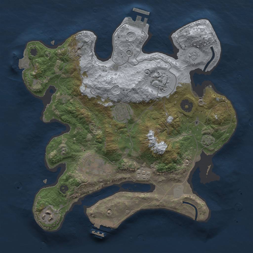 Rust Map: Procedural Map, Size: 3000, Seed: 227094955, 13 Monuments