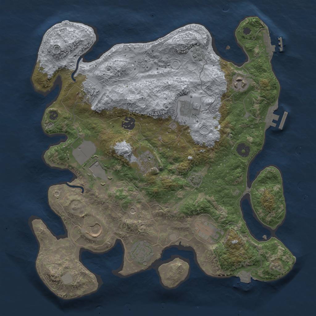 Rust Map: Procedural Map, Size: 3500, Seed: 1491244567, 18 Monuments