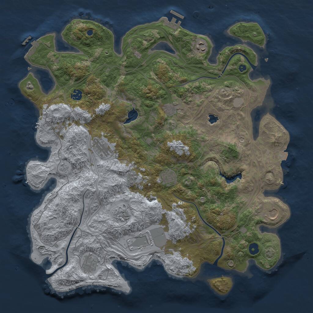 Rust Map: Procedural Map, Size: 4250, Seed: 3820, 16 Monuments