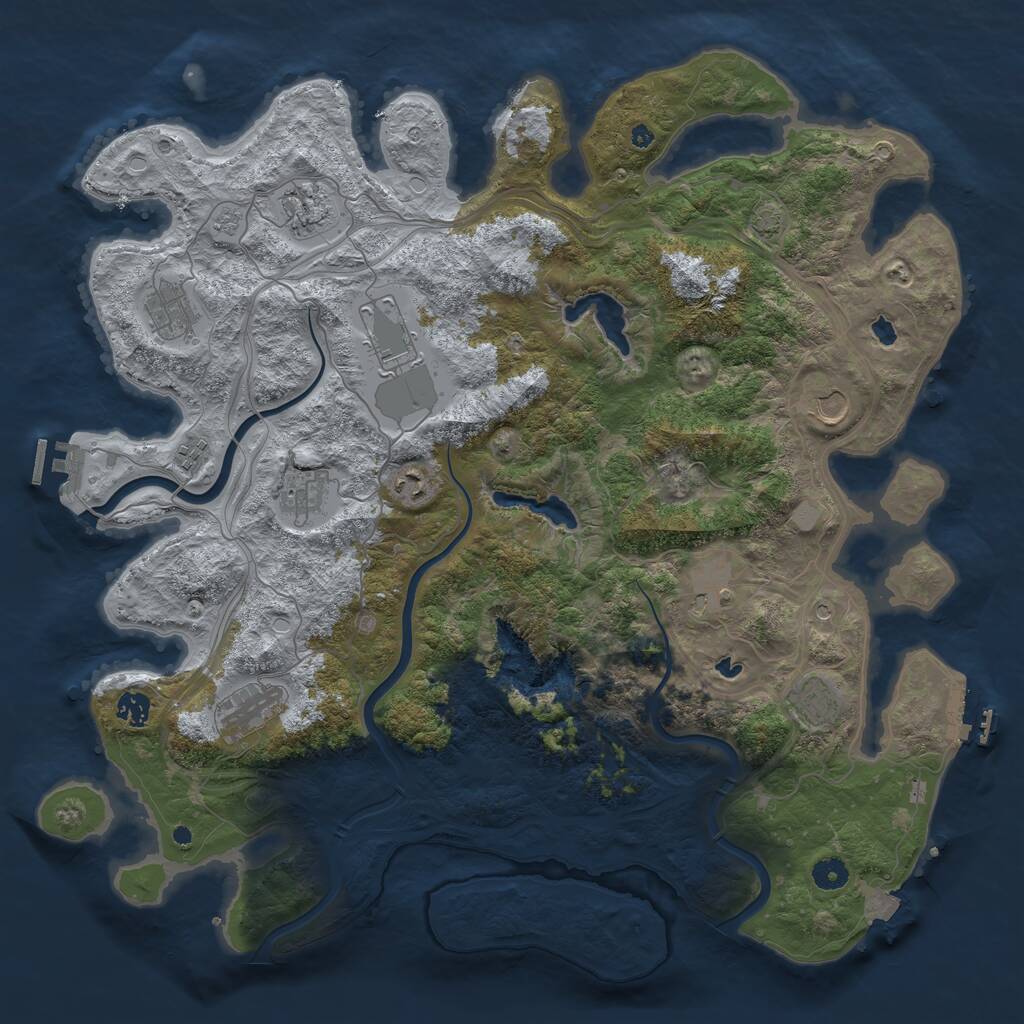 Rust Map: Procedural Map, Size: 4500, Seed: 315686143, 17 Monuments