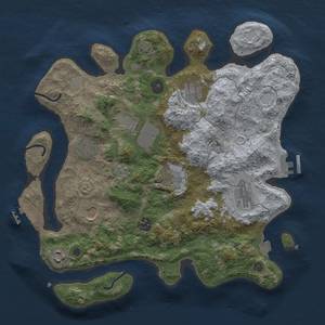 Thumbnail Rust Map: Procedural Map, Size: 3500, Seed: 1748437391, 16 Monuments