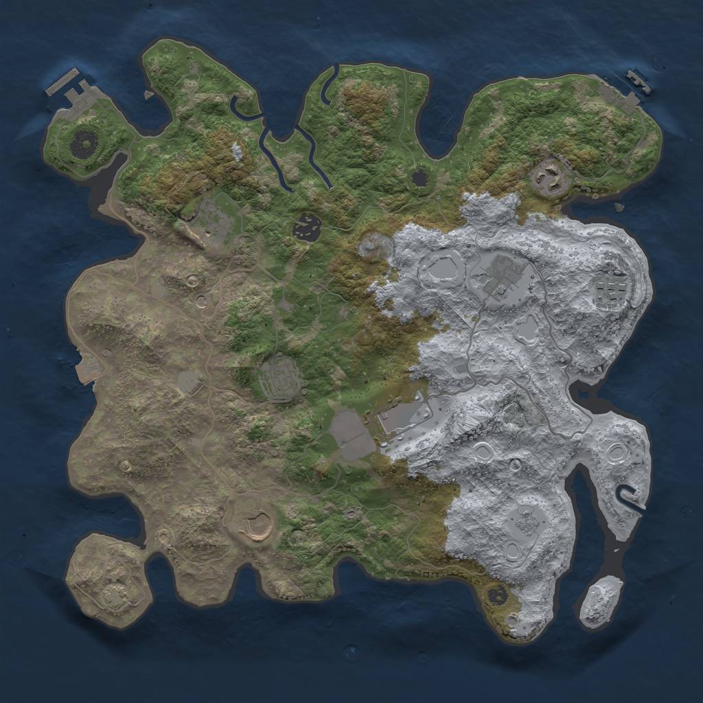 Rust Map: Procedural Map, Size: 3700, Seed: 20246788, 16 Monuments