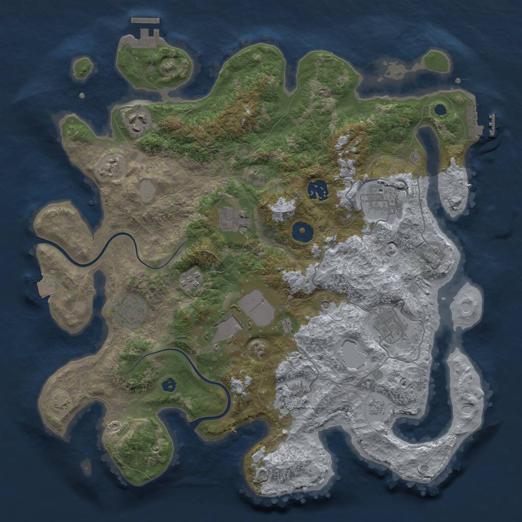 Rust Map: Procedural Map, Size: 3700, Seed: 8222024, 15 Monuments
