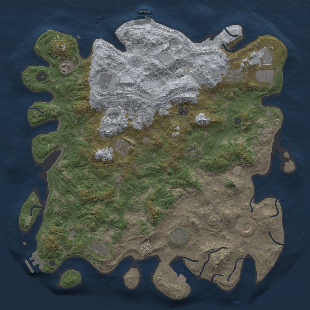 Rust Map: Procedural Map, Size: 4500, Seed: 563399860, 19 Monuments