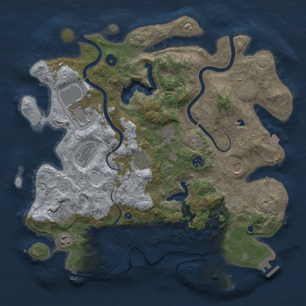 Rust Map: Procedural Map, Size: 4000, Seed: 326437723, 16 Monuments