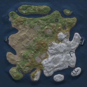 Thumbnail Rust Map: Procedural Map, Size: 3500, Seed: 2208, 14 Monuments