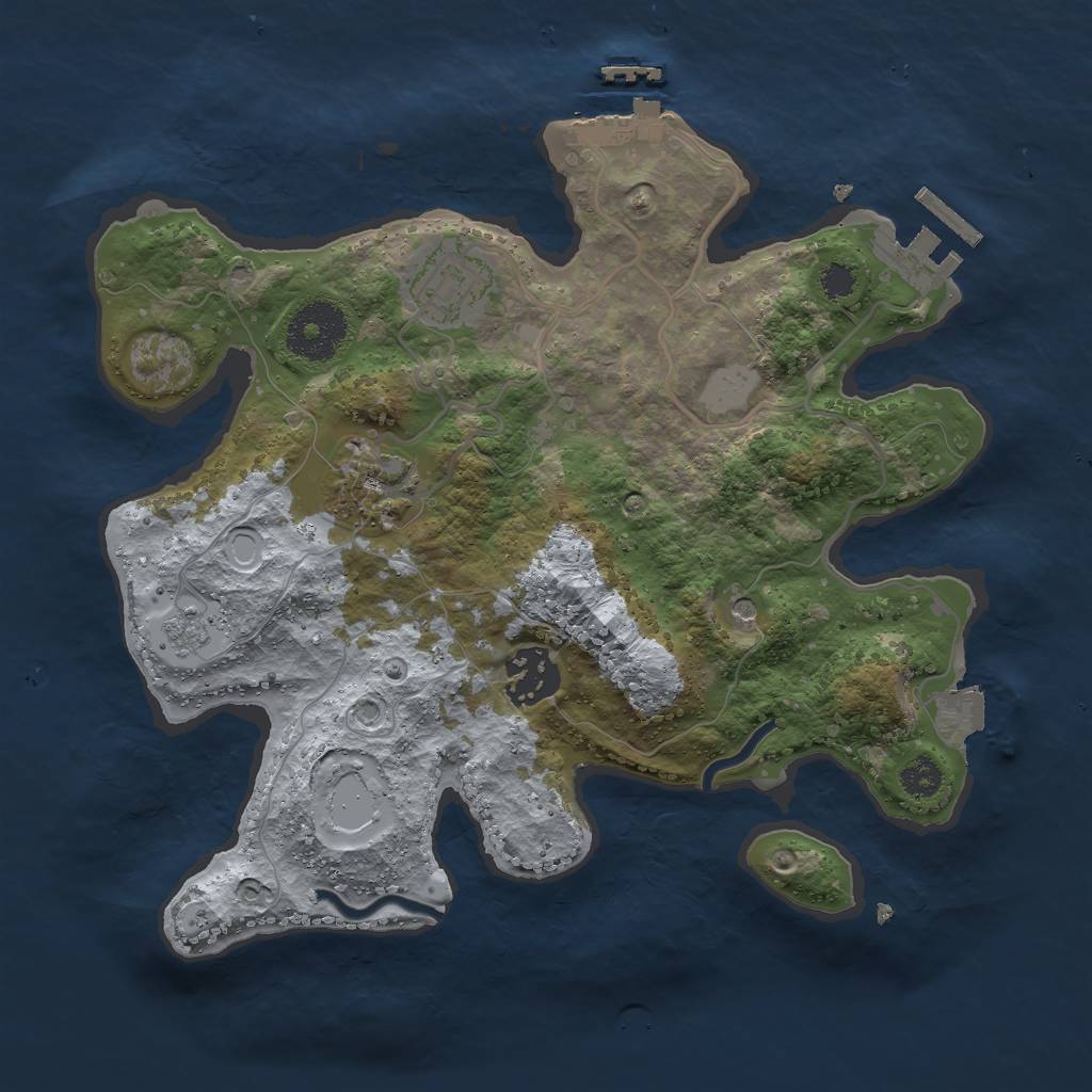 Rust Map: Procedural Map, Size: 2800, Seed: 1232290536, 10 Monuments