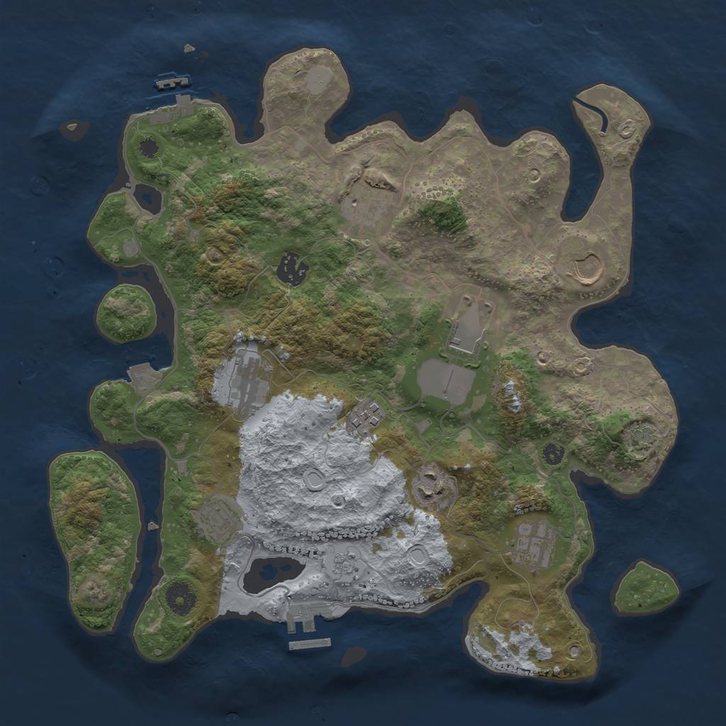 Rust Map: Procedural Map, Size: 3500, Seed: 5793801, 16 Monuments