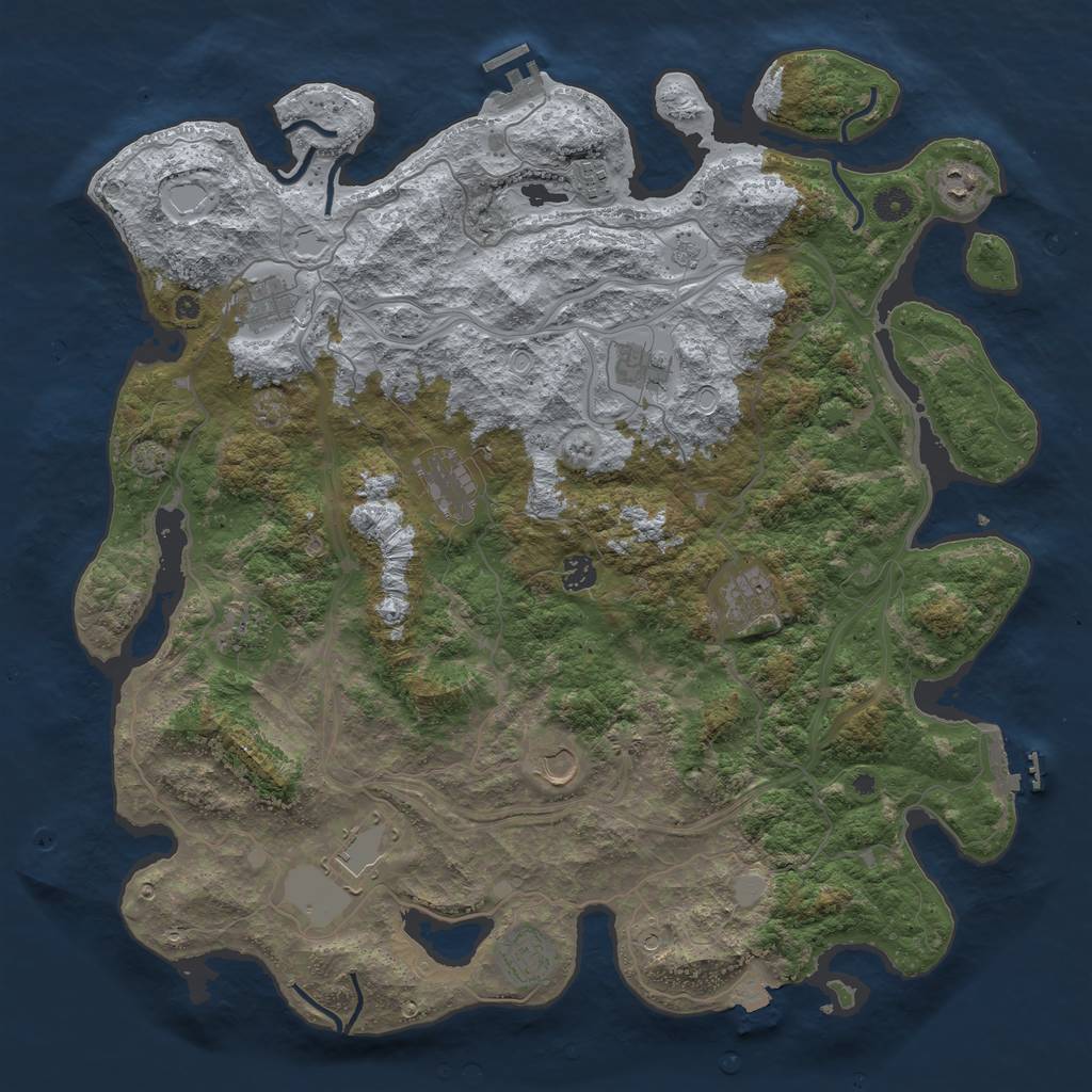 Rust Map: Procedural Map, Size: 4500, Seed: 45675674, 19 Monuments