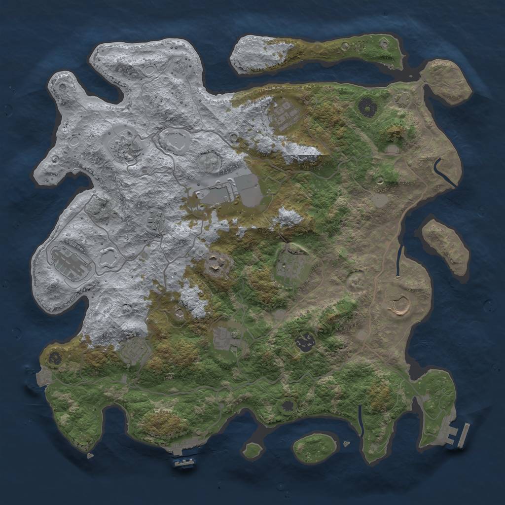 Rust Map: Procedural Map, Size: 4000, Seed: 276638508, 19 Monuments