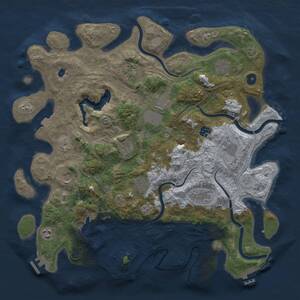 Thumbnail Rust Map: Procedural Map, Size: 4250, Seed: 962135466, 17 Monuments