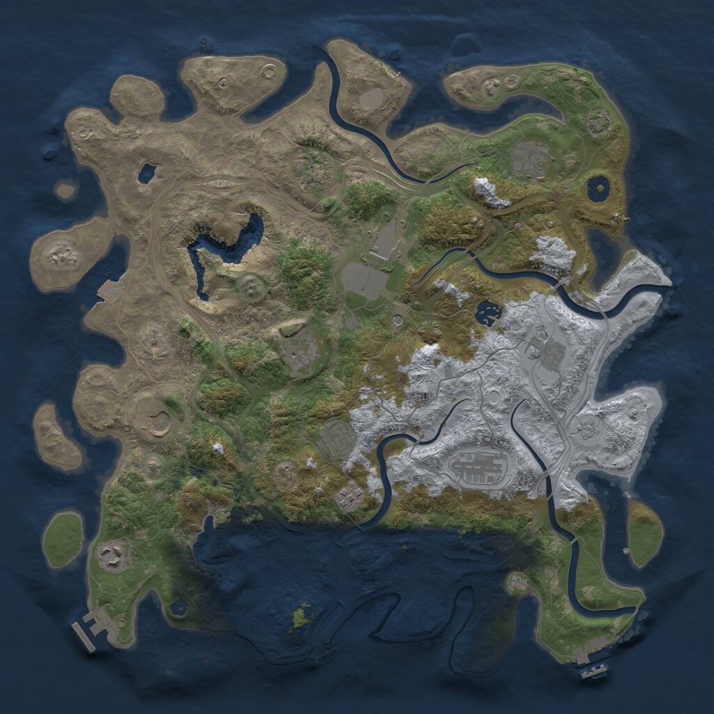 Rust Map: Procedural Map, Size: 4250, Seed: 962135466, 17 Monuments