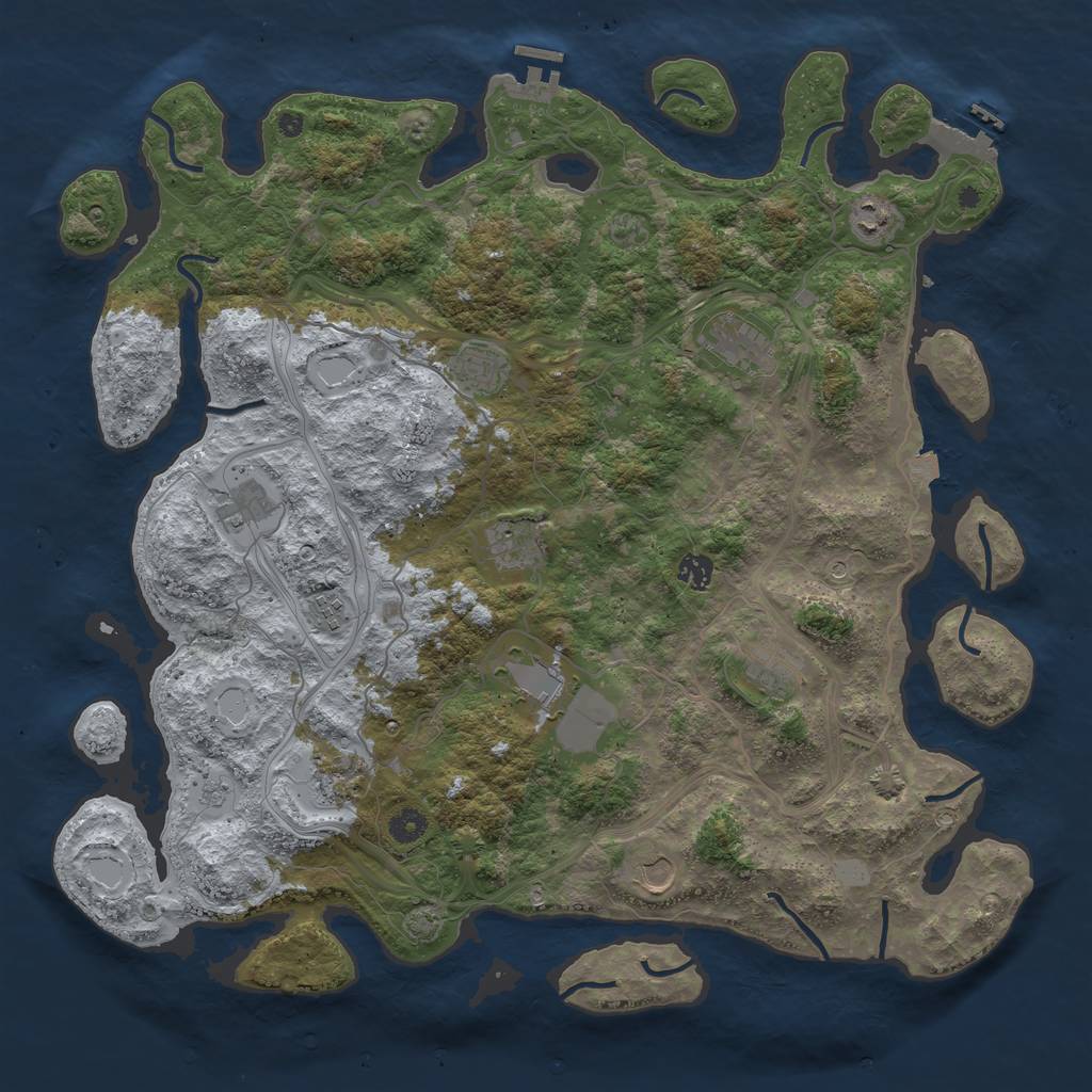 Rust Map: Procedural Map, Size: 4500, Seed: 422883208, 19 Monuments