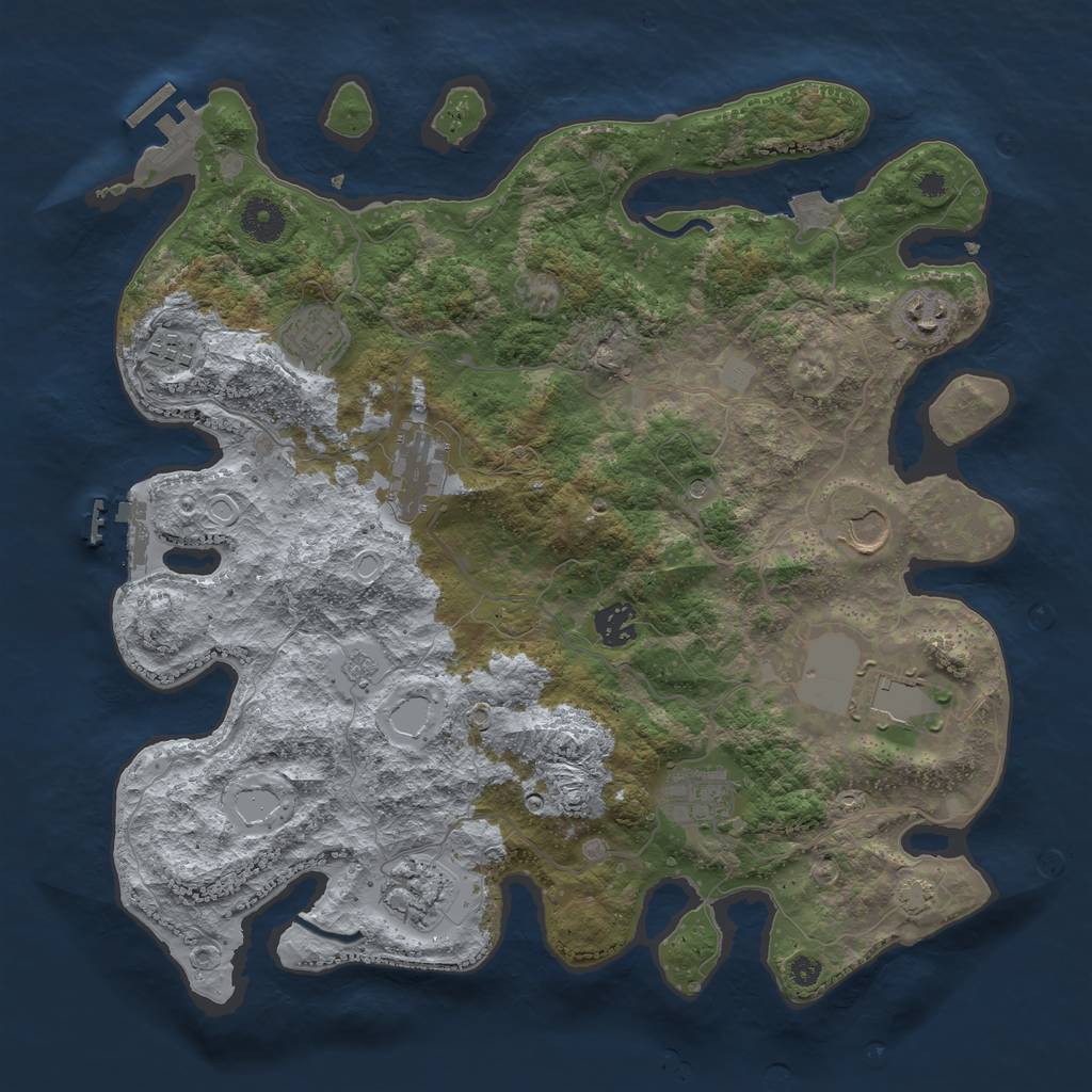 Rust Map: Procedural Map, Size: 3750, Seed: 970091, 17 Monuments