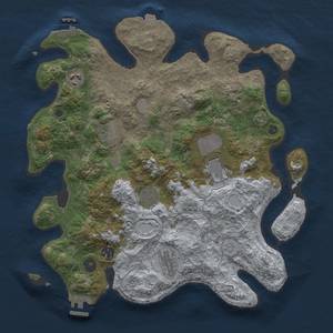 Thumbnail Rust Map: Procedural Map, Size: 3650, Seed: 965989542, 16 Monuments