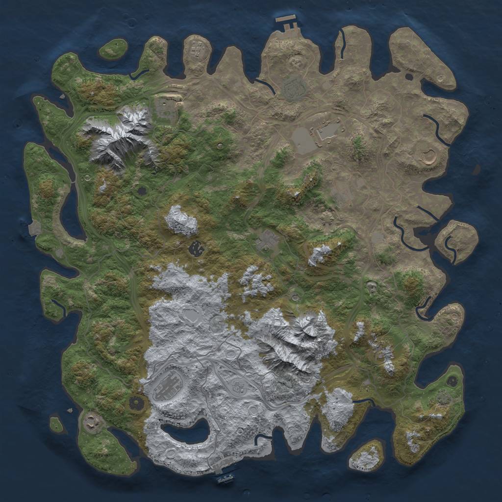 Rust Map: Procedural Map, Size: 5000, Seed: 1573800957, 19 Monuments