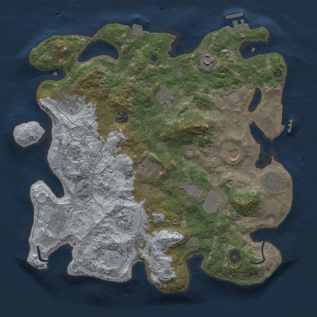 Rust Map: Procedural Map, Size: 3750, Seed: 1387011187, 19 Monuments