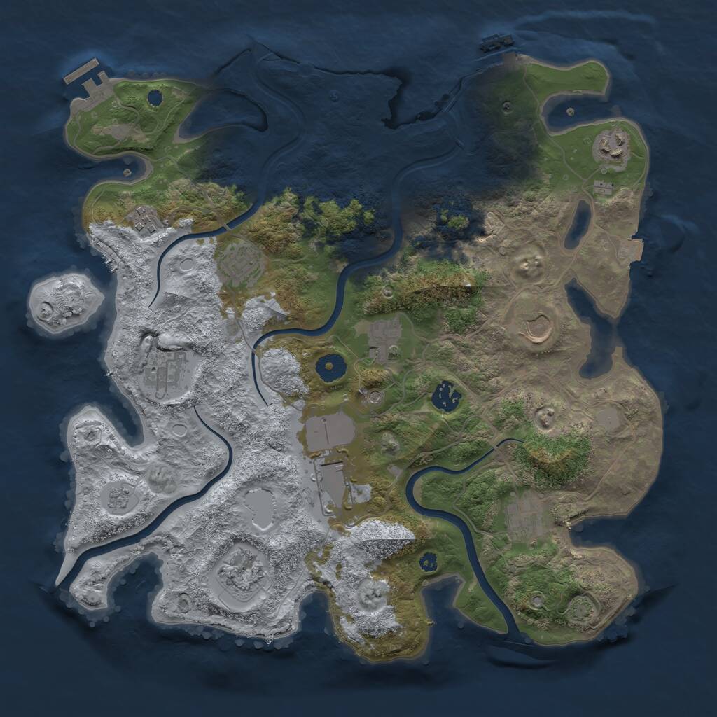 Rust Map: Procedural Map, Size: 3750, Seed: 1387011187, 16 Monuments