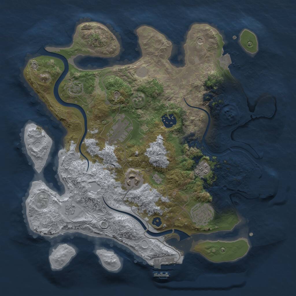 Rust Map: Procedural Map, Size: 3109, Seed: 1898885, 11 Monuments